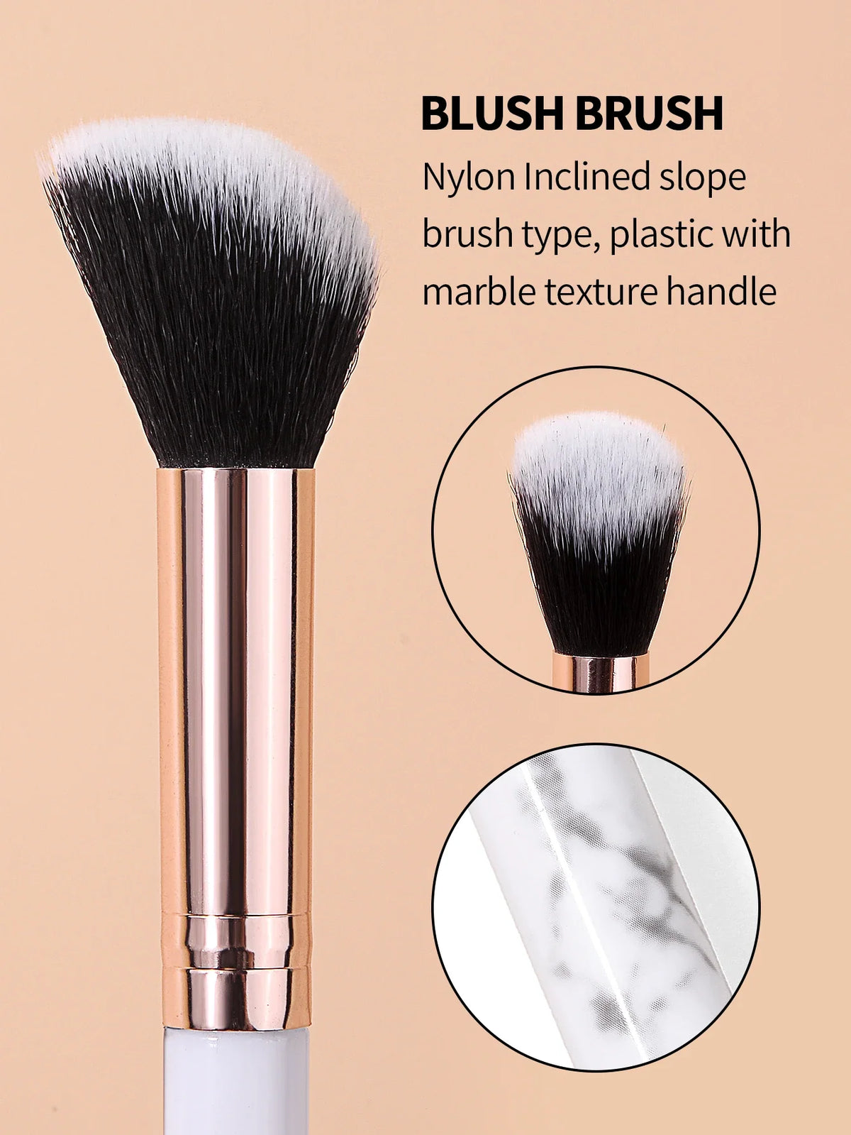 3-Piece Facial Contour & Blush Makeup Brush Set | Korean Style