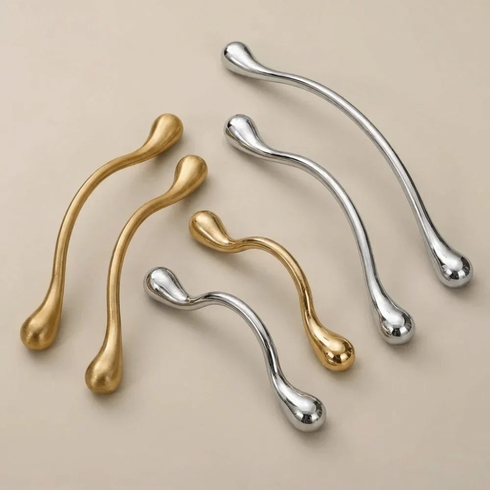 Retro Zinc Alloy Cabinet Handles French Style Gold Silver Pull