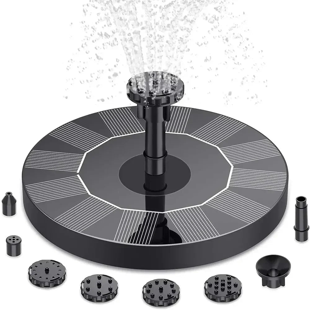 Solar Fountain Pump 16cm Floating 8 Nozzles – Garden Pond Bird Bath