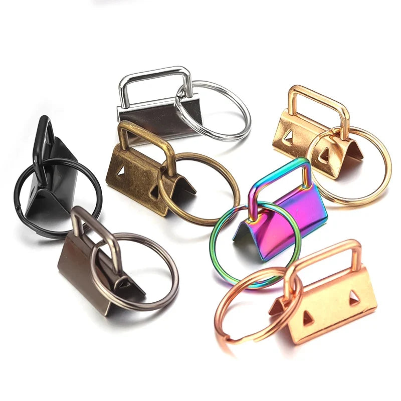 10pcs Metal Belt Clip Key Fob Foldover Connector DIY Hardware