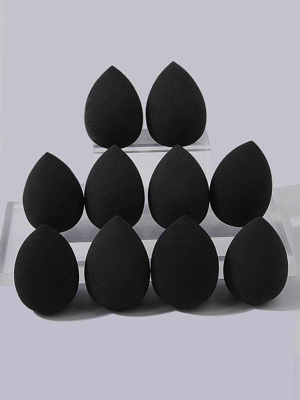 10PCS Black Makeup Sponge Eggs – Dry & Wet Foundation Puffs