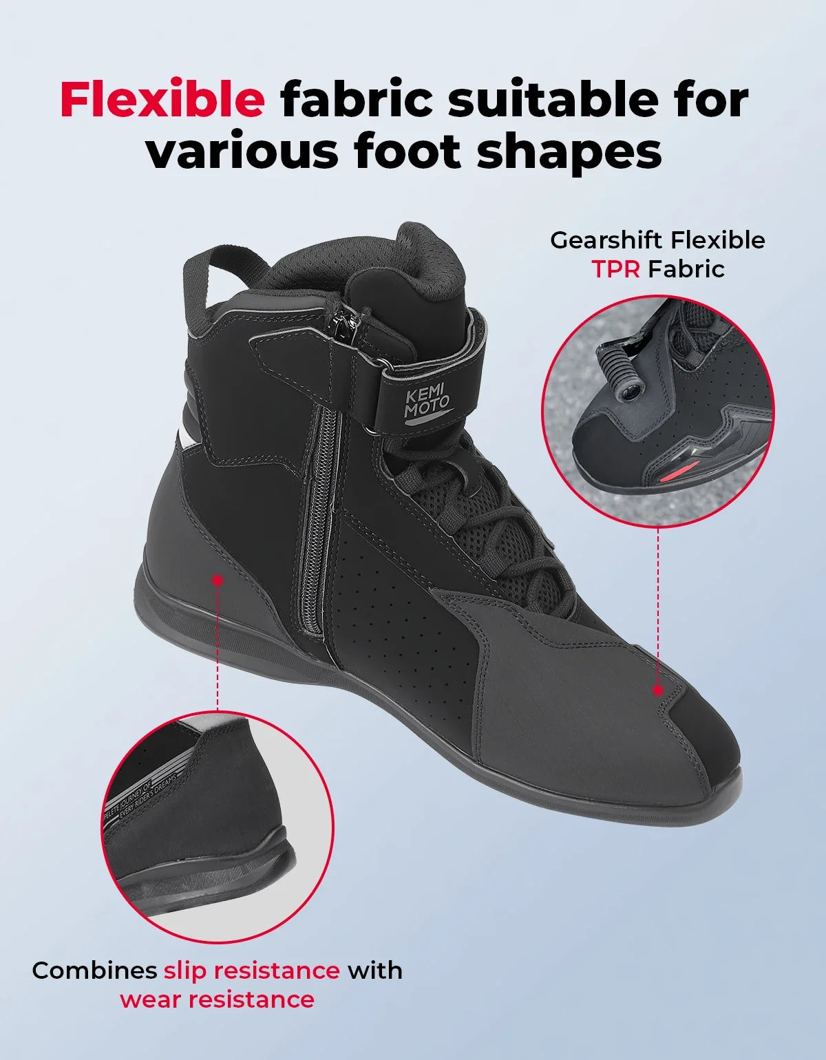 KEMITOUR Men's Motorcycle Ankle Boots – CE Certified Riding