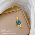 Starry Sky Pendant Necklace | Gold Stainless Steel Clavicle Chain