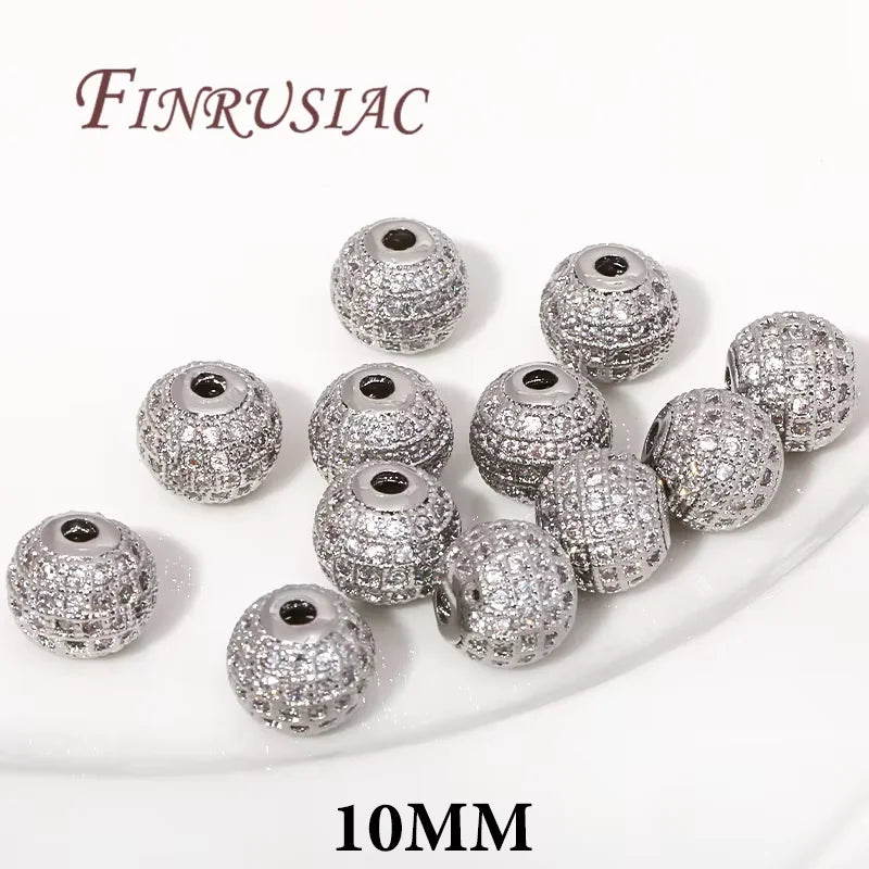 18K Gold Plated Zircon Flower Beads – DIY Jewelry Making