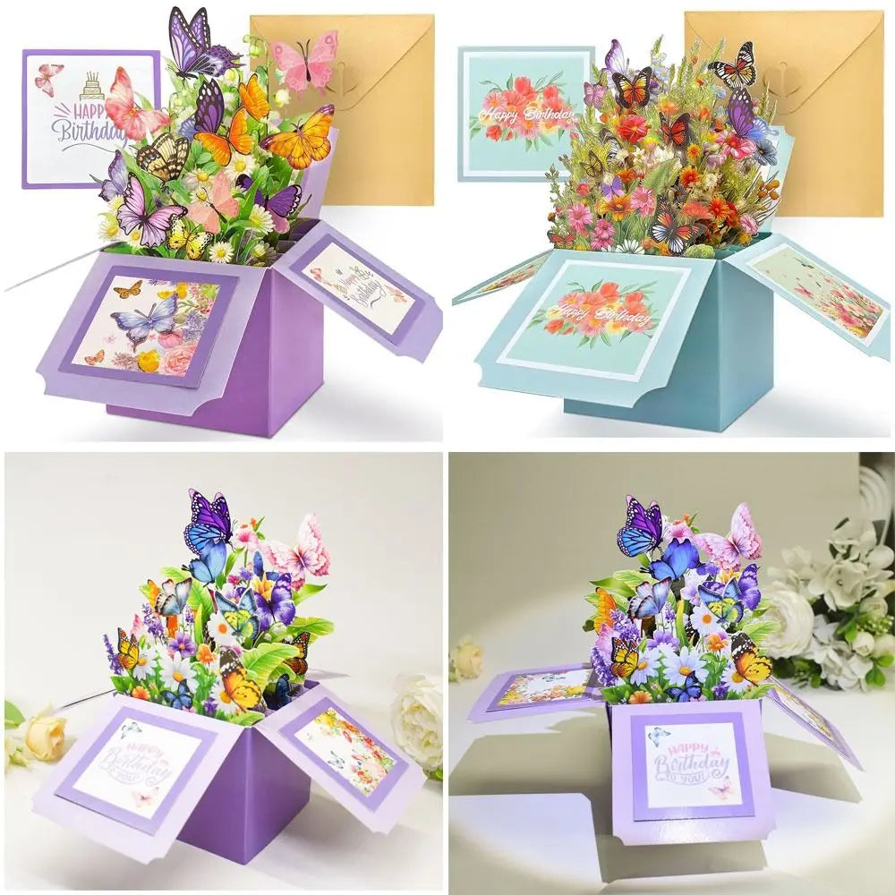 3D Pop-Up Flower Bouquet Greeting Card – Birthday & Wedding