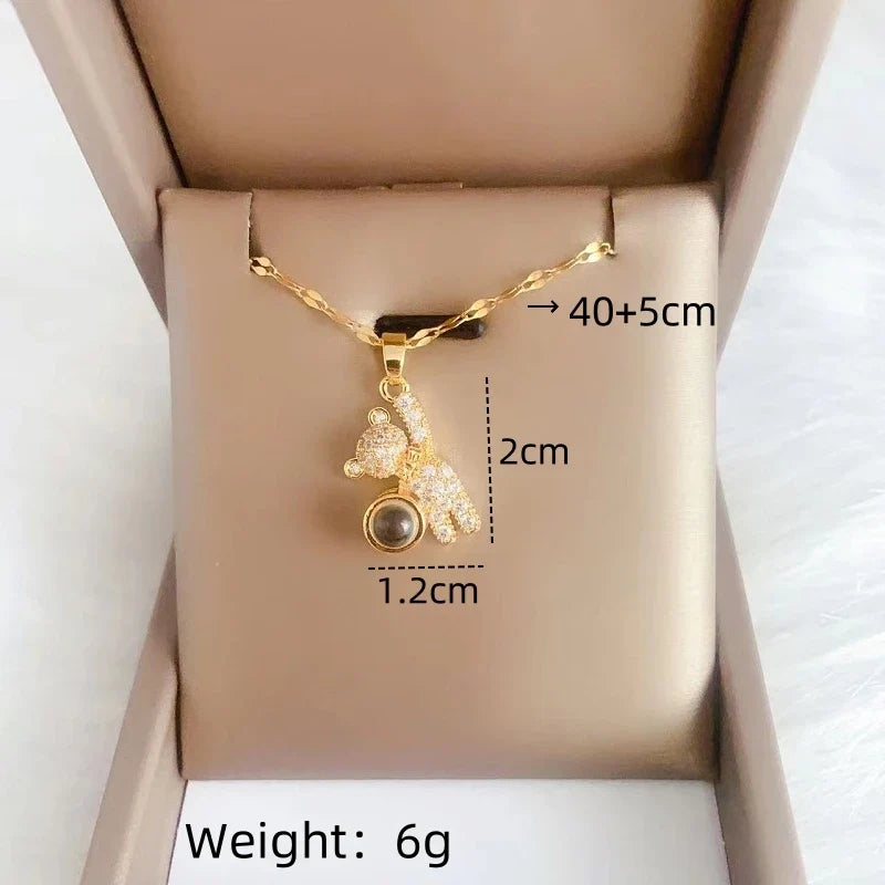 Women's Projection Pendant Necklace – I Love You Clavicle Chain