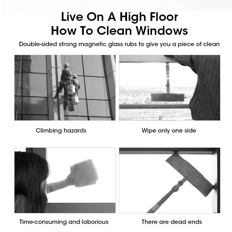 Double-Sided Magnetic Window Cleaner | 3–5mm Glass Tool