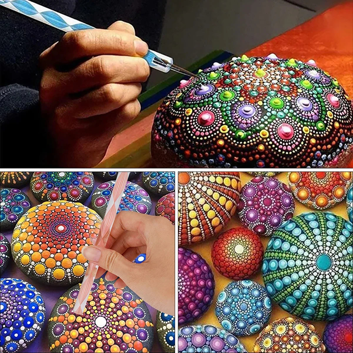 Mandala Dotting Tools Kit – Rock Painting Pens & Stencils