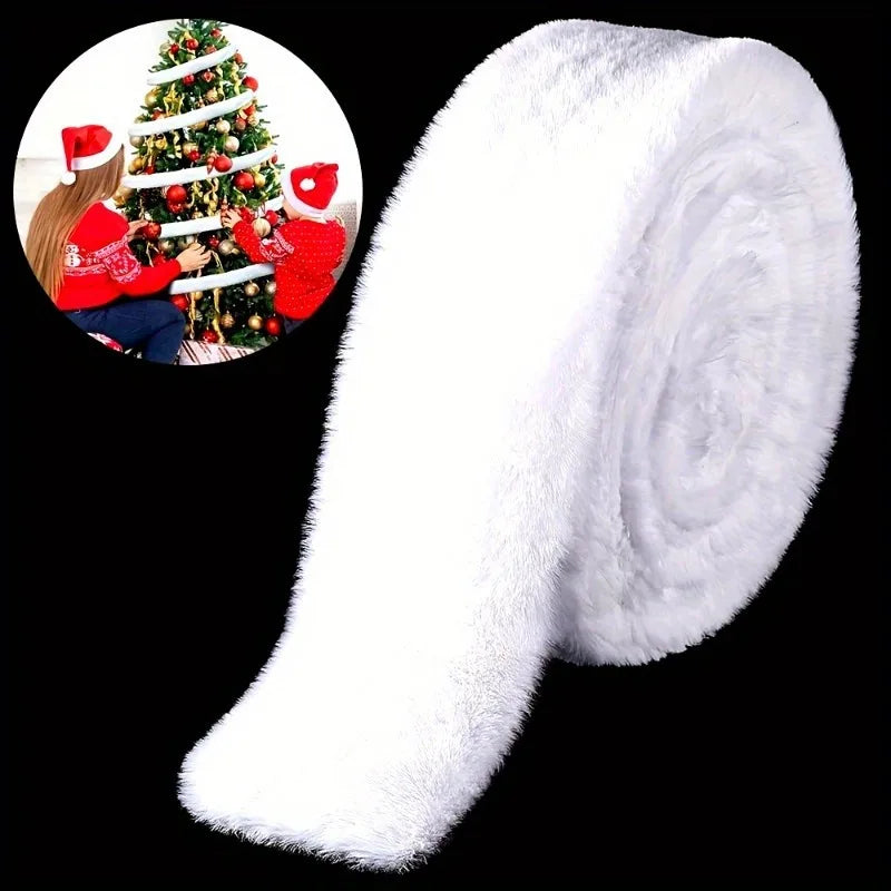 Lime Green & White Faux Fur Christmas Garland 1.97x7FT