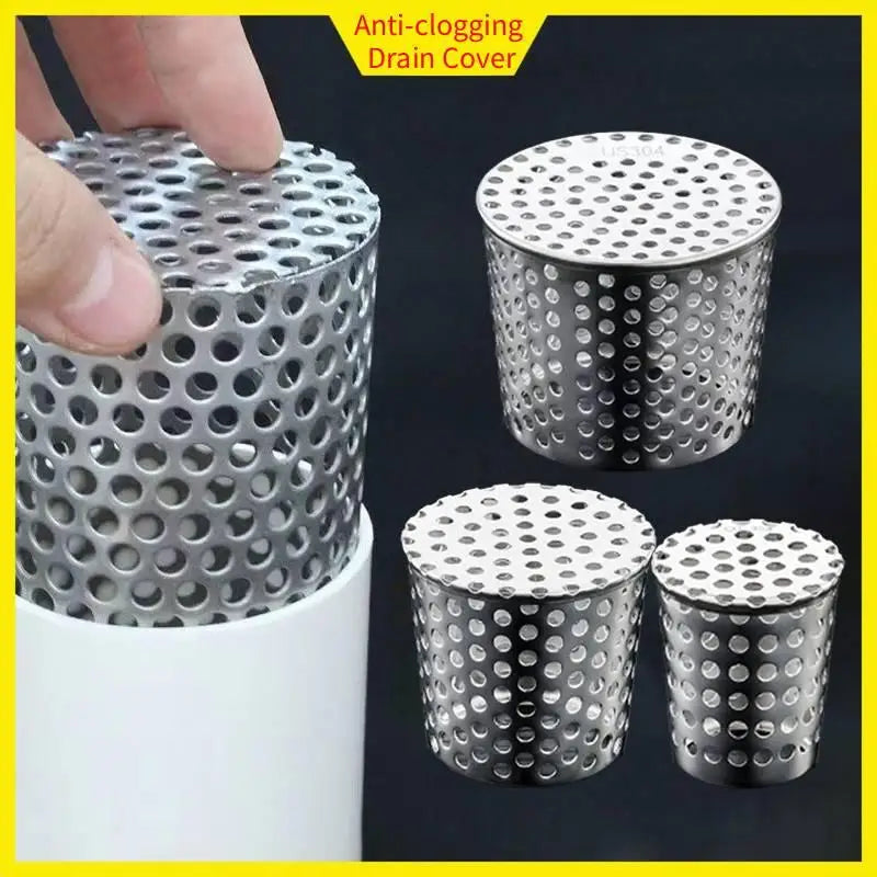 50mm Stainless Steel Drain Cover Insert Filter & PVC Pipe Cap