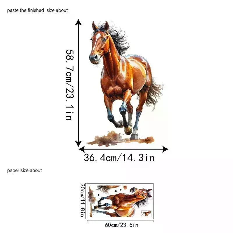 Running Horse Wall Sticker – Removable Waterproof Vinyl Decal