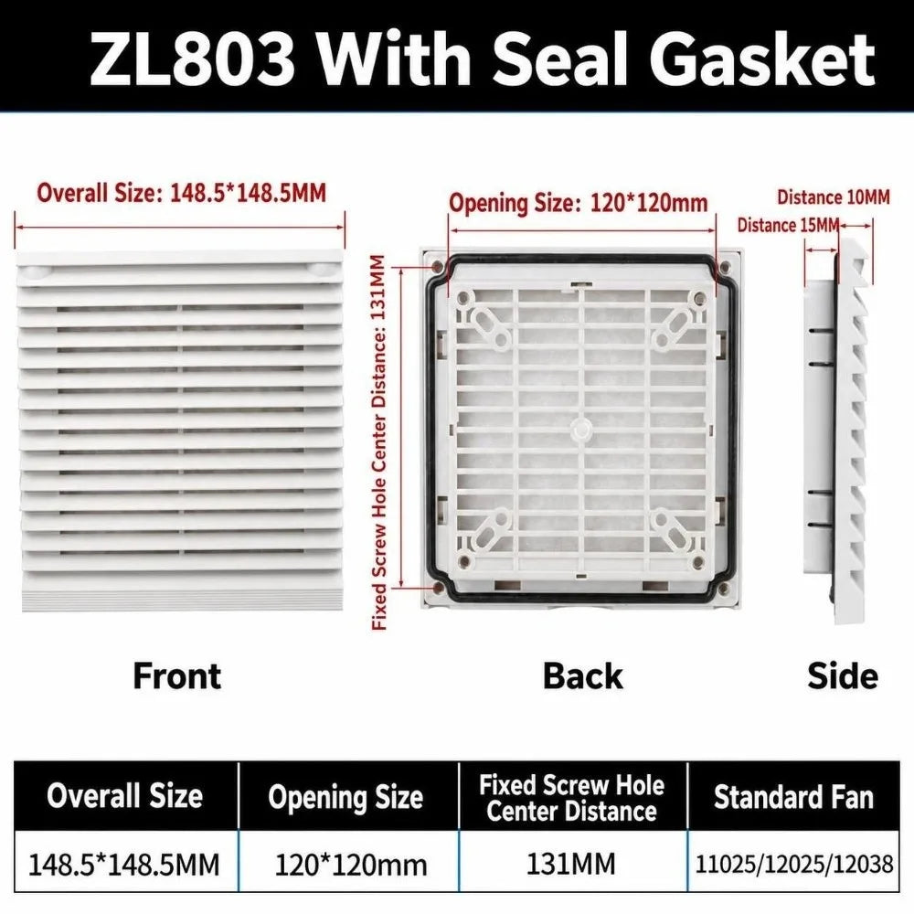 ABS Vent Grille Dustproof Waterproof Louver Fan Cover