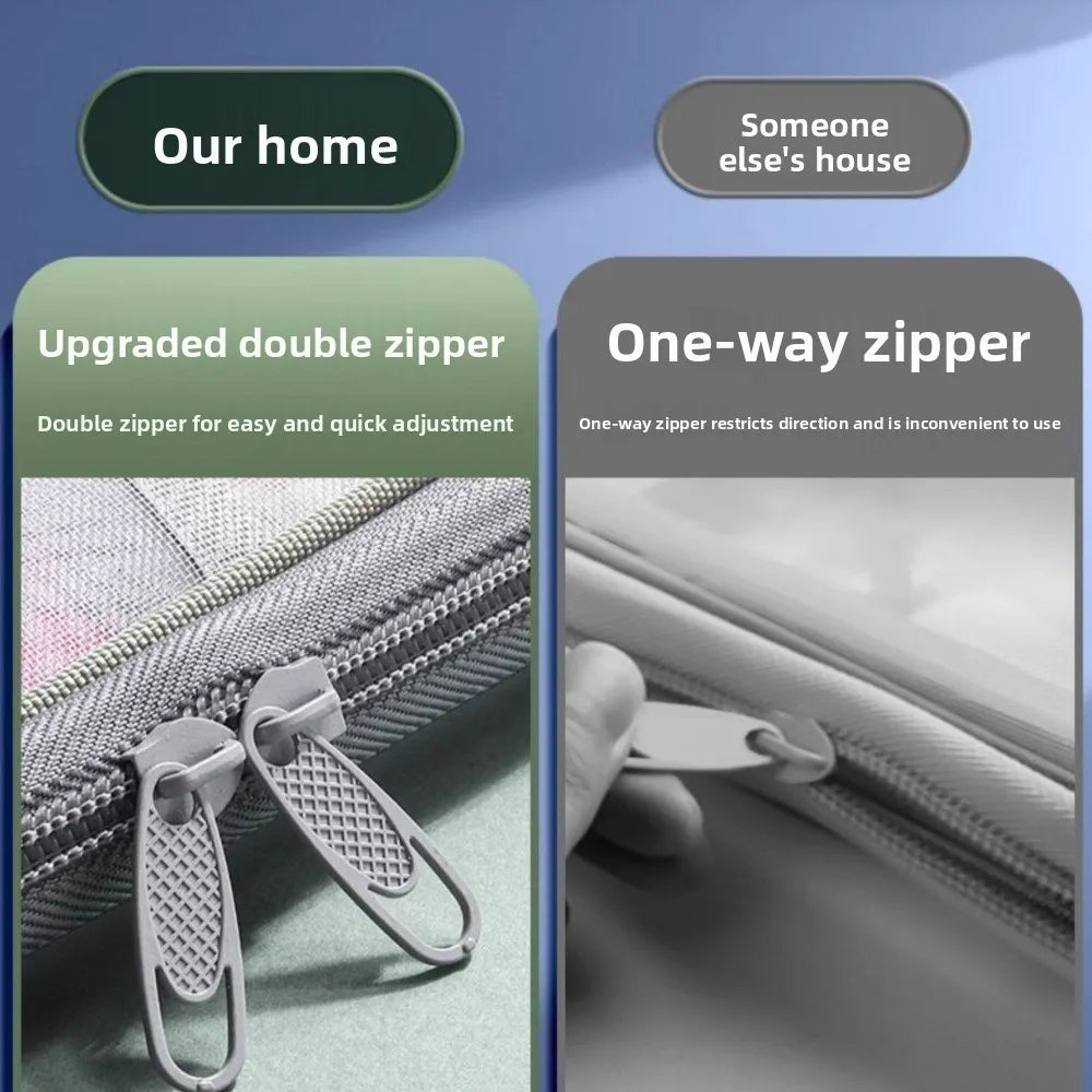 A4 Mesh Stationery Bag – 3-Layer Zipper, Large Capacity