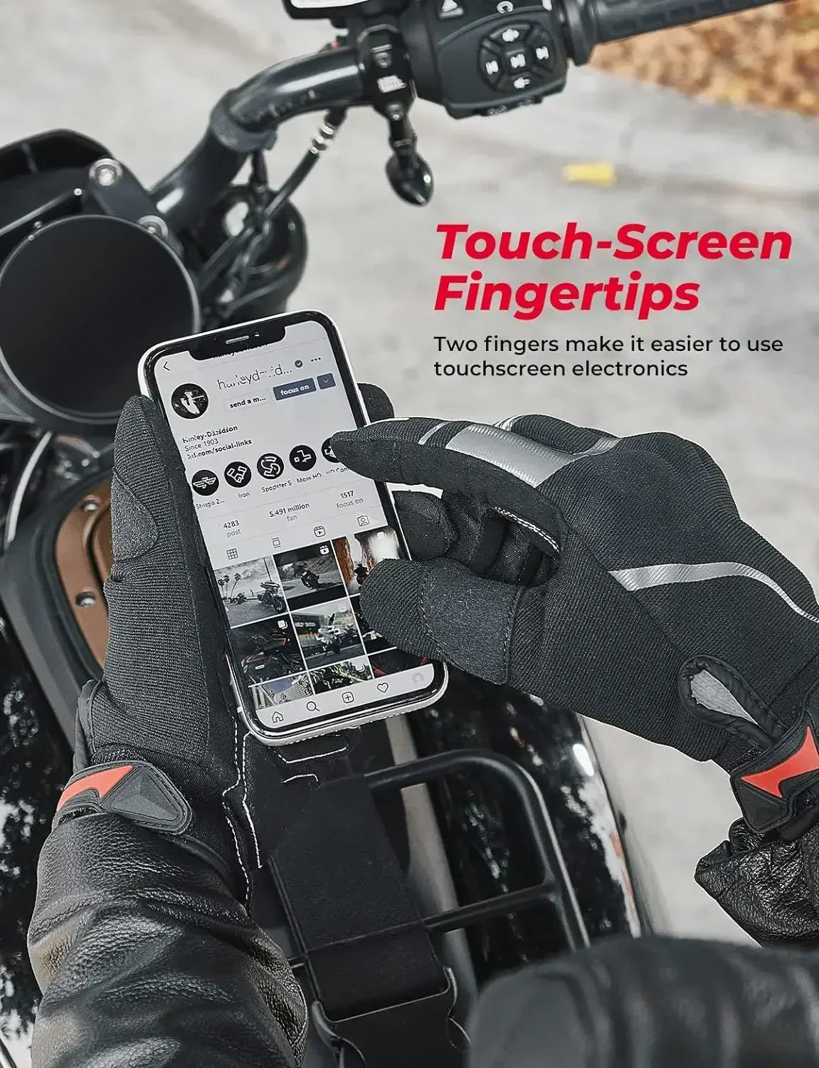 KEMITOUR Summer Motorcycle Gloves Hard Knuckle Touchscreen Moto
