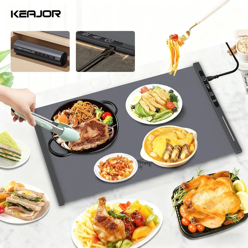 Raugee Foldable Electric Food Warmer Mat | 8-Level Temp & Timer