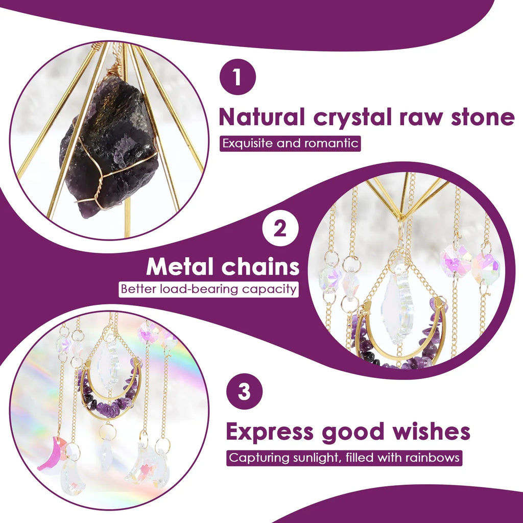 Hanging Crystal Suncatcher for Window & Garden Décor
