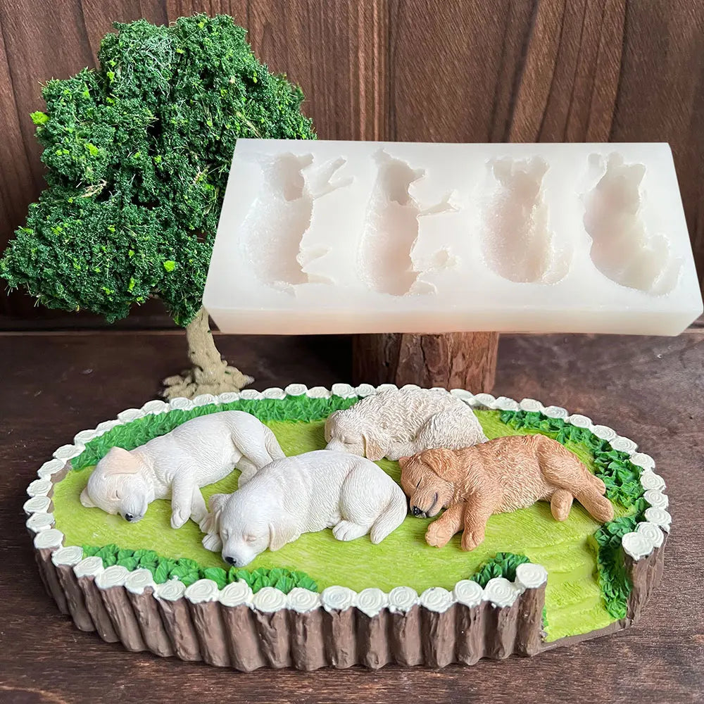 Sleeping Dog Silicone Mold – Soap Resin Plaster Craft Mold