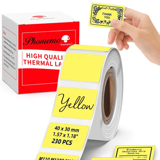 Phomemo M200 Color Labels 40x30mm 3 Rolls 690 Labels Pink/Khaki/Blue