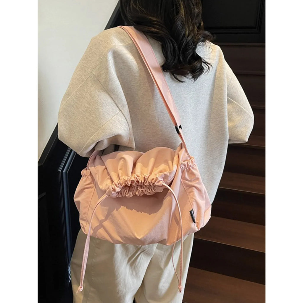 Nixie Large Canvas Tote Bag – Lightweight Drawstring Shoulder Bag