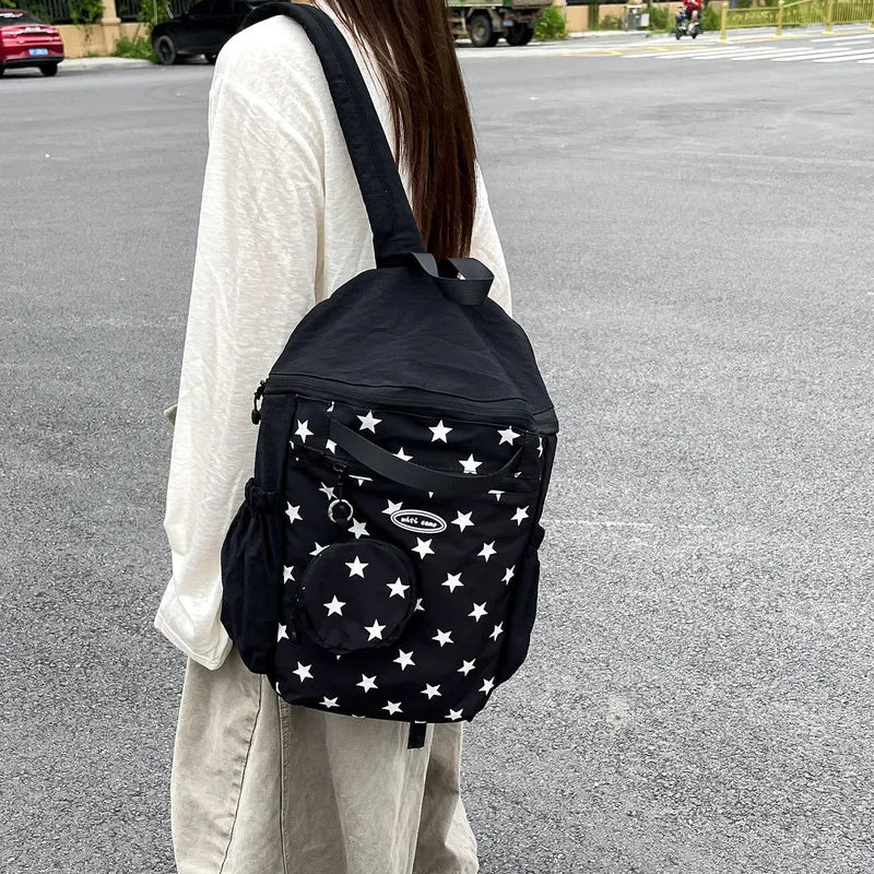 Korean Polka Dot Backpack – Waterproof Women's Hiking & School Bag