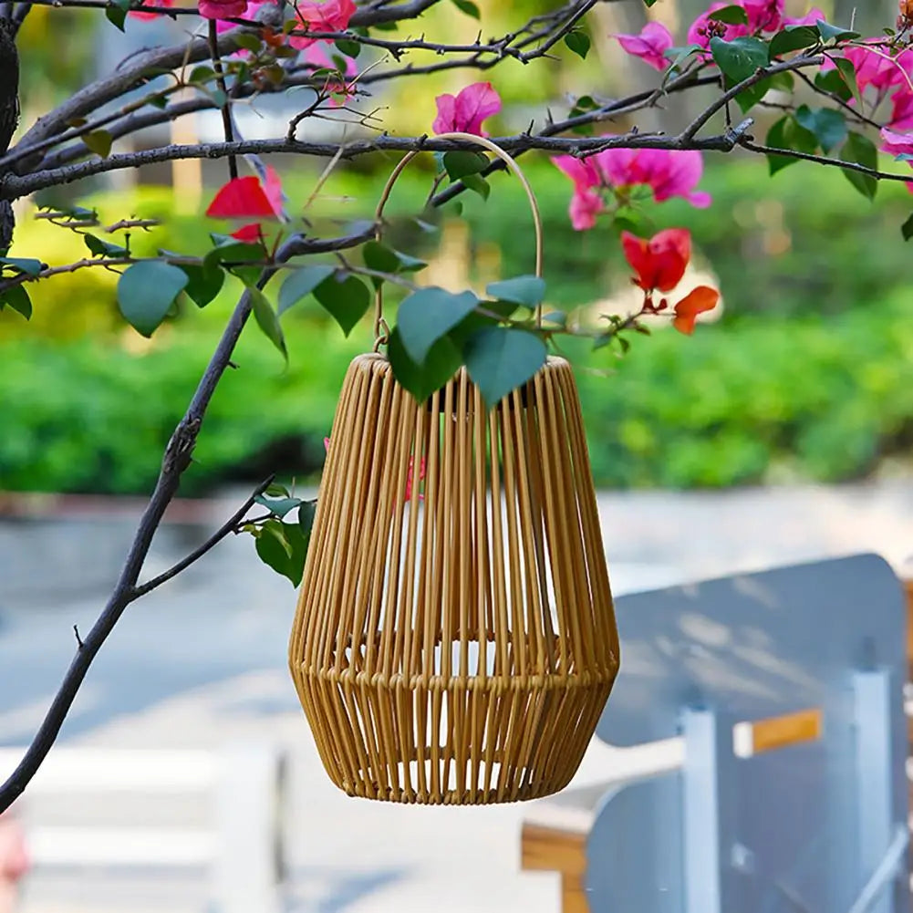 Woven Solar Lantern – Auto On/Off Outdoor Hanging Light