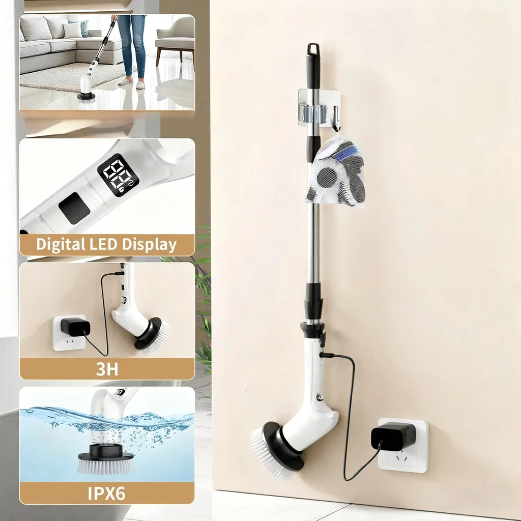 Dual-Use Electric Cleaning Brush – Kitchen & Bathroom Scrubber