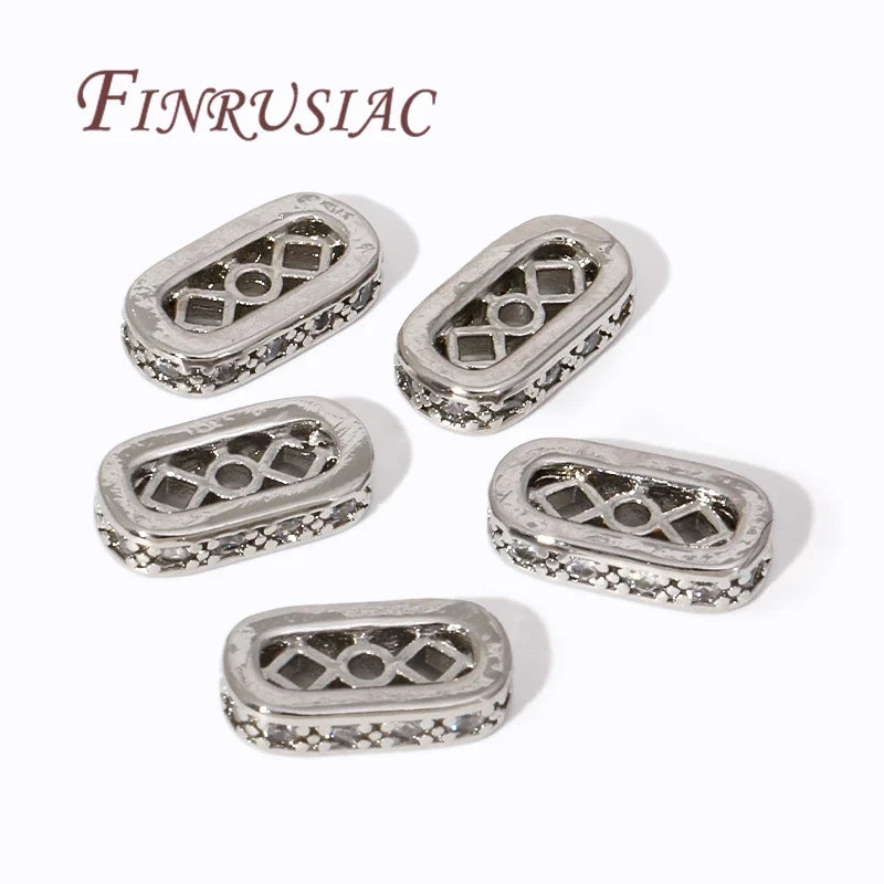 14K/18K Gold Plated Zircon Spacer Bar Beads – 3/5/7 Holes