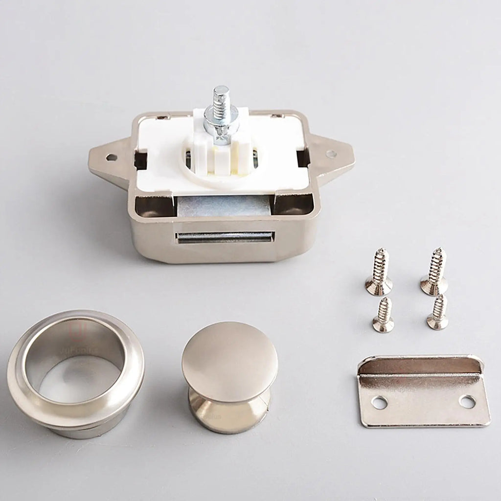 RV Push Button Cabinet Latch – Metal Lock for Camper & Boat
