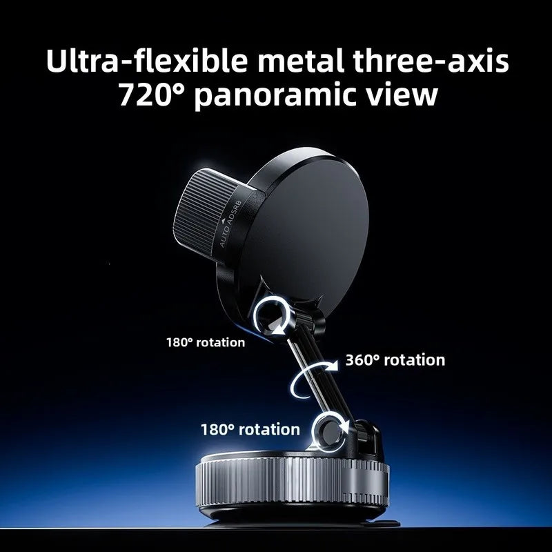 Rotatable Folding MagSafe Car Phone Mount – Suction Cup