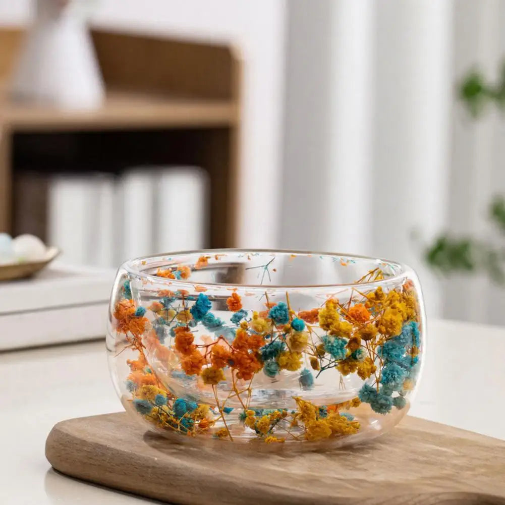300ml Double-Walled Borosilicate Glass Bowl – Dried Flowers