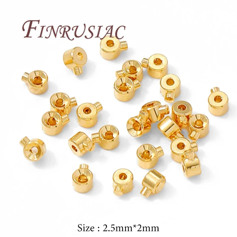 18K Gold Plated Crimp End Beads | DIY Jewelry Findings 10/20 Pcs