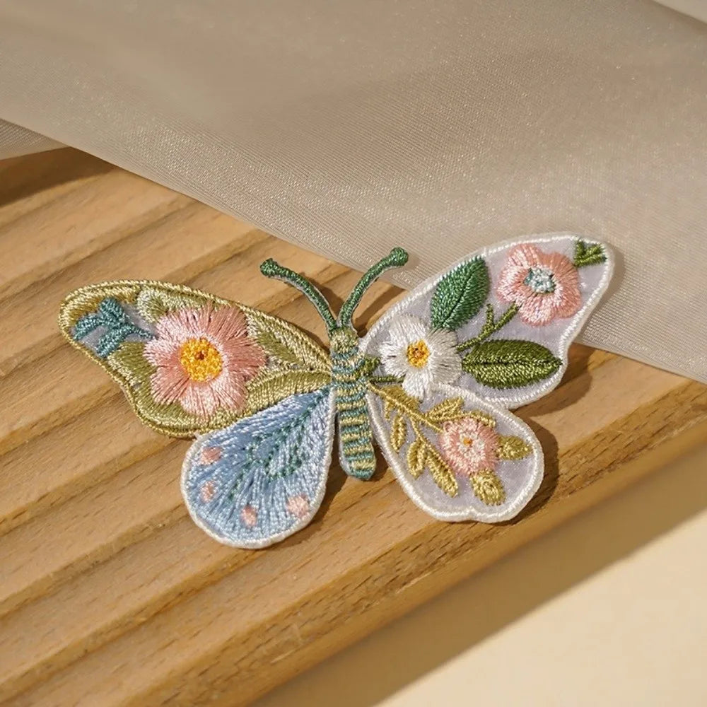 2Pcs 3D Butterfly Embroidery Iron-On Patches – Floral Applique