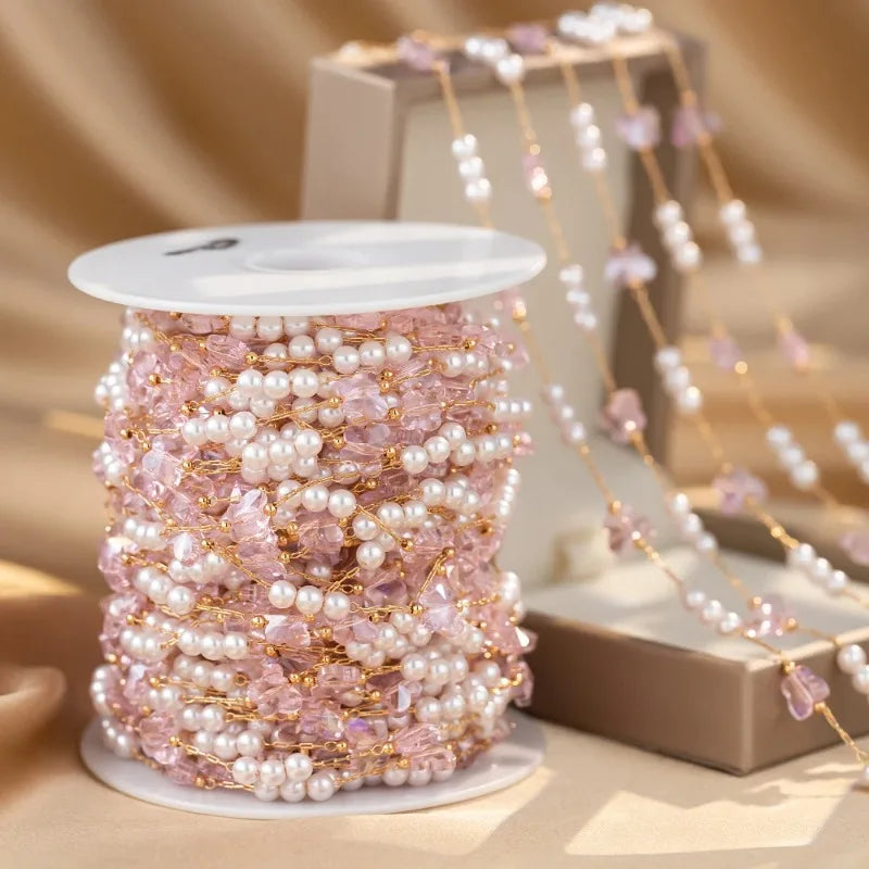 Golden Crystal Beaded Chain for DIY Necklace & Bracelet – Nixie