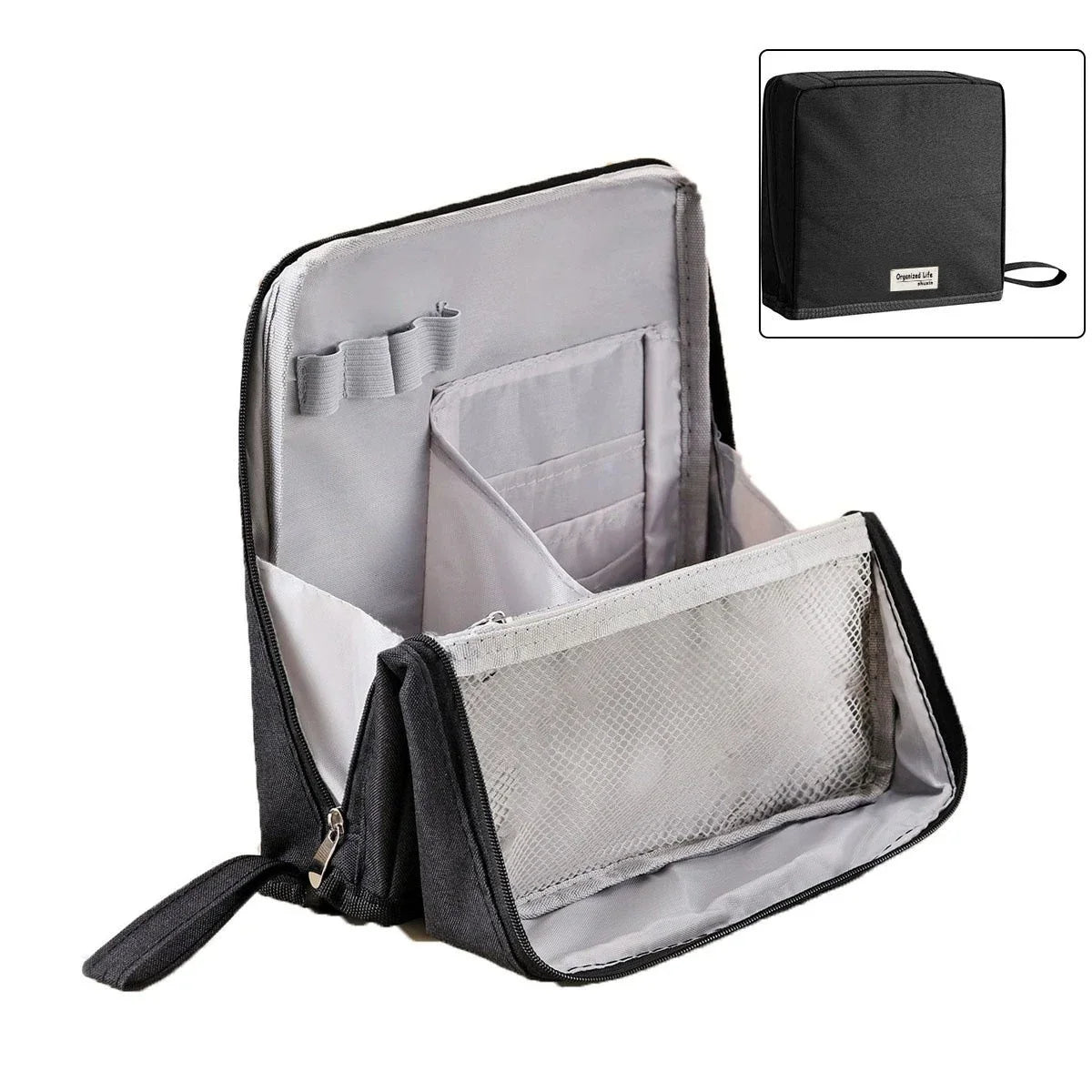 PU Leather Standing Makeup Brush Organizer Bag | Large Capacity