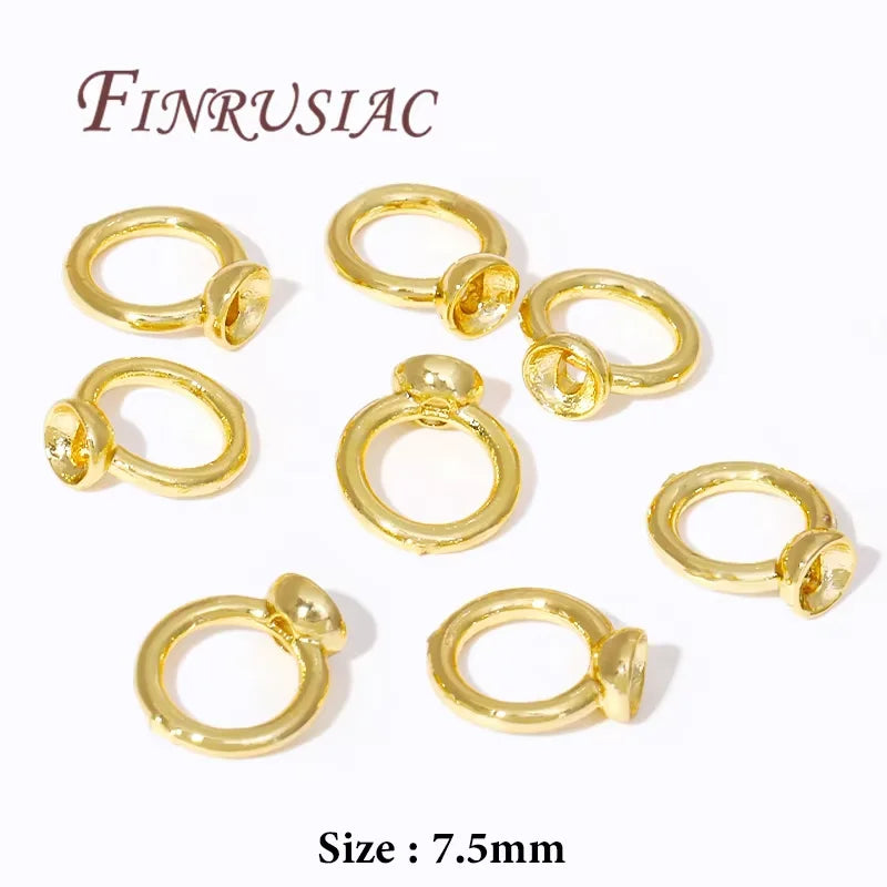 18K Gold Plated Crimp Beads & End Covers – 10/20 Pcs DIY