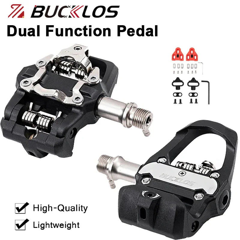 BUCKLOS Dual Function Bike Pedals – SPD & LOOK Delta Compatible