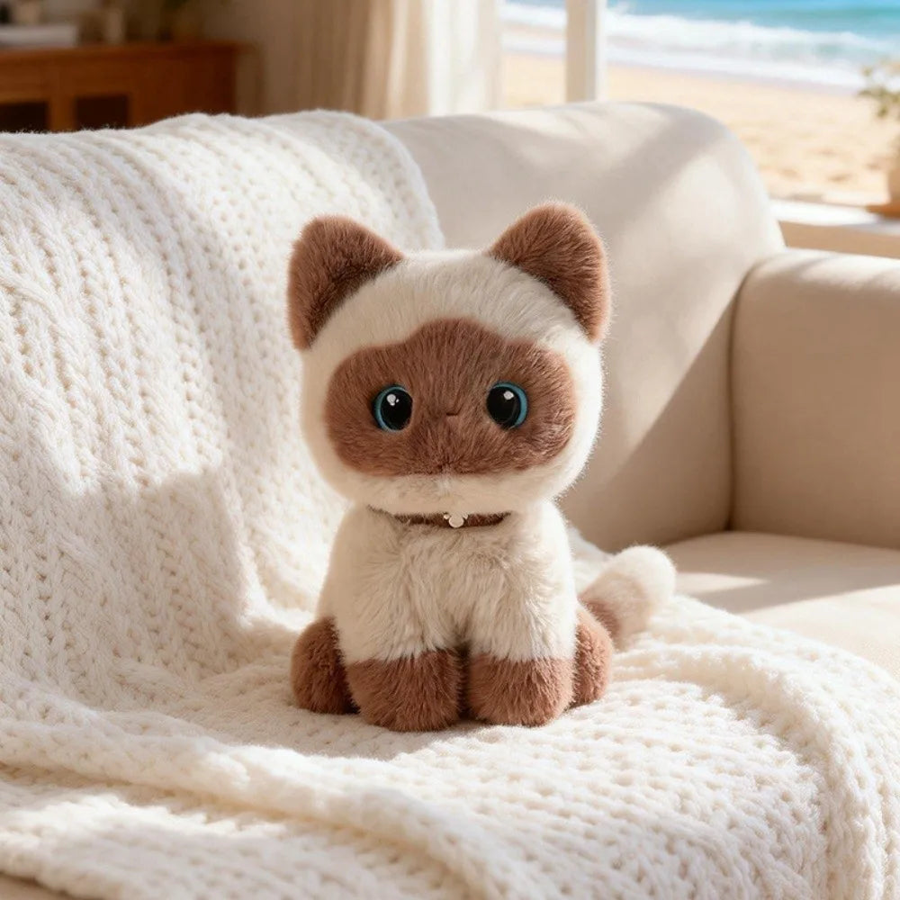 Sitting Pose Cat Plush Toy – Soft Fluffy 20cm Stuffed Animal
