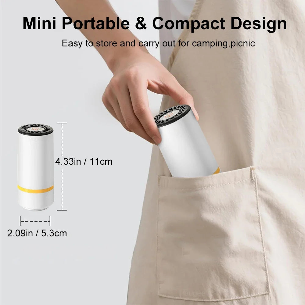 Raugee Mini Handheld Electric Vacuum Sealer with Reusable Bags