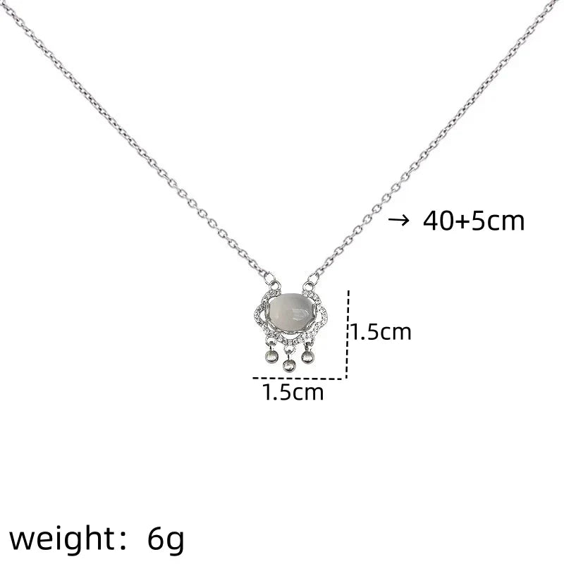 Women's Heart Pendant Necklace – Stainless Steel Clavicle Chain