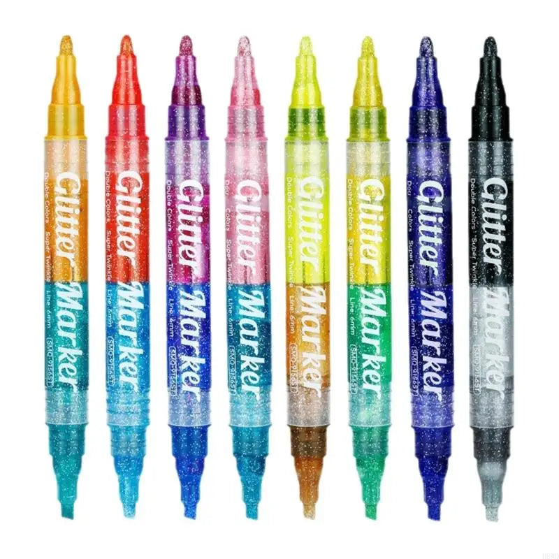 Double-Ended Glitter Markers 8-Piece Set – 16 Colors