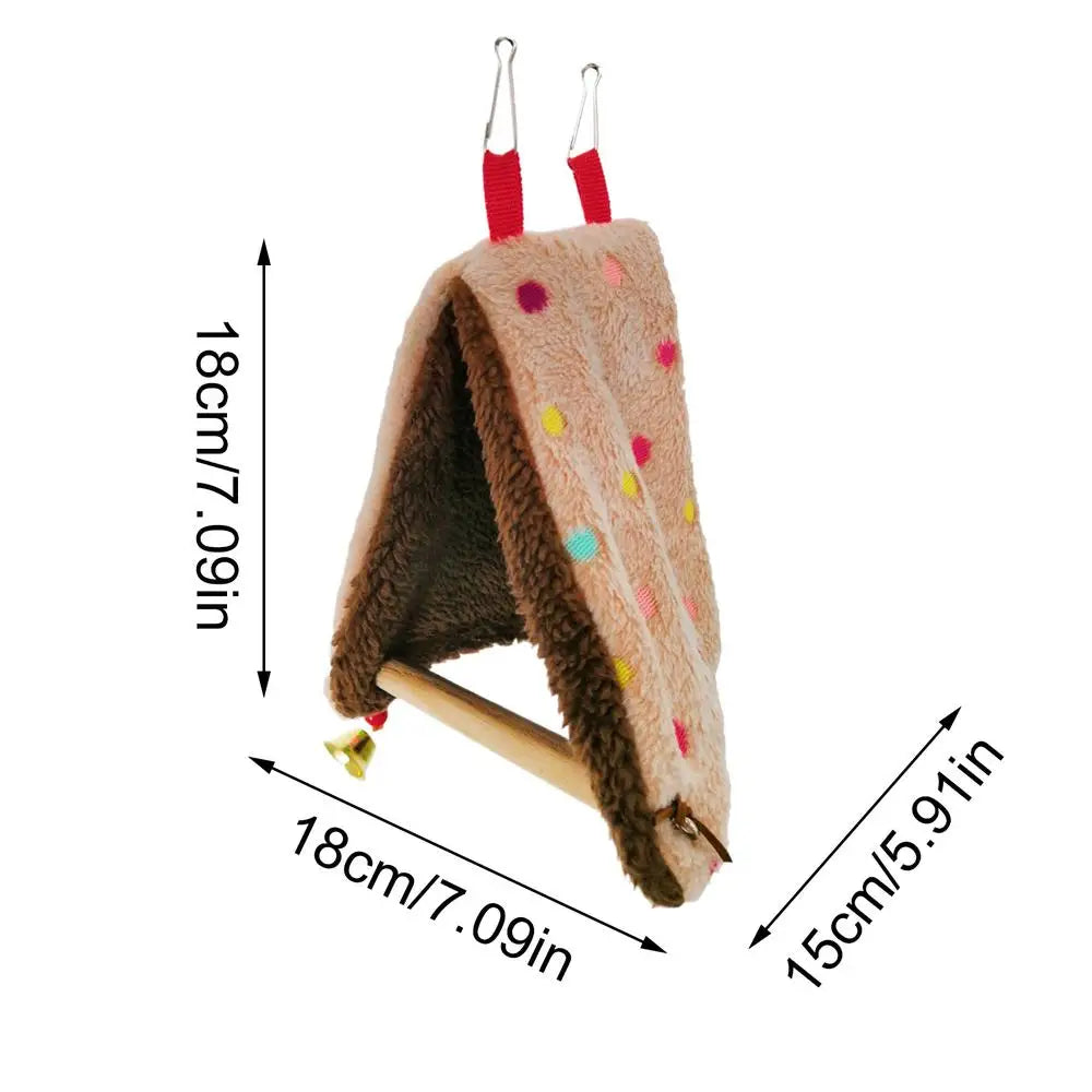 Triangular Bird Hammock Nest – Cozy Perch Swing for Cage