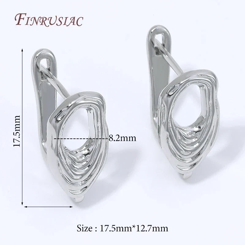 18K Gold Plated Wave Earring Stud Blanks for DIY Resin Jewelry