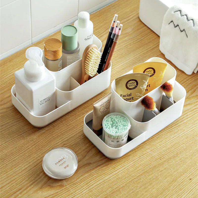 Large Makeup Organizer Box with Drawer | Brush & Nail Storage