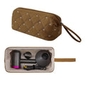 Quilted Hair Dryer Bag – Bow Embroidery Travel Storage Organizer