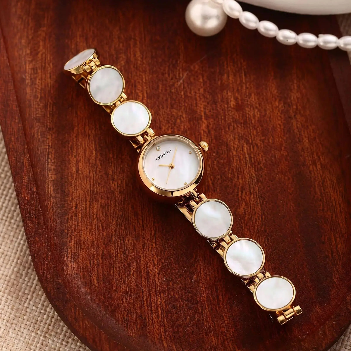 REBIRTH Women's Quartz Watch | Mother-of-Pearl & Diamond Dial