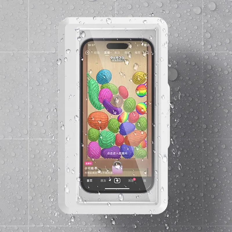 Waterproof Anti-Fog Shower Phone Holder | Wall Mount Case