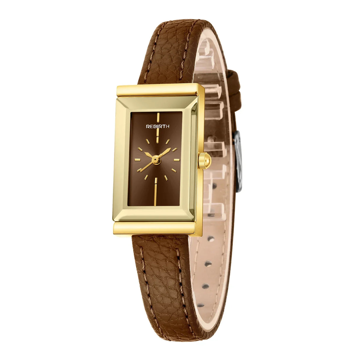 Women's French Retro Gold Quartz Watch – Leather Strap