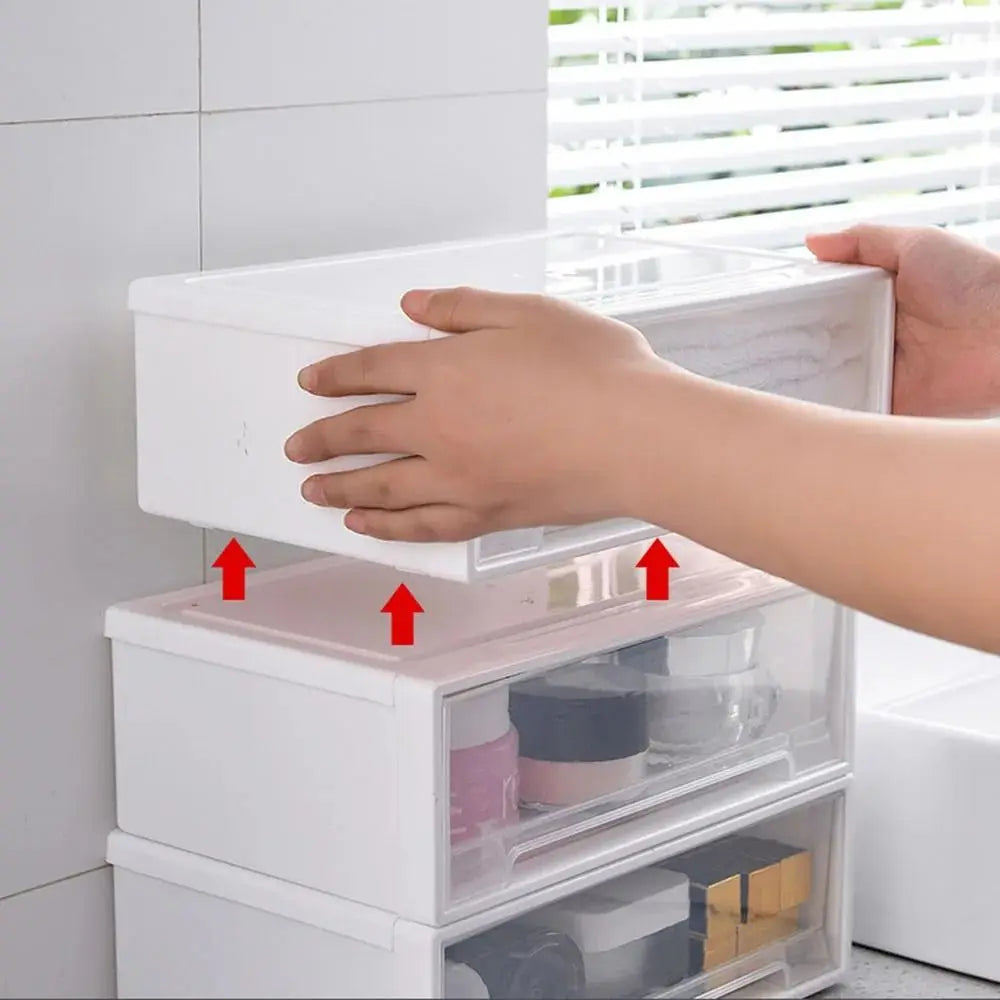 Stackable Plastic Drawer Storage Box – Visible Desktop Organizer