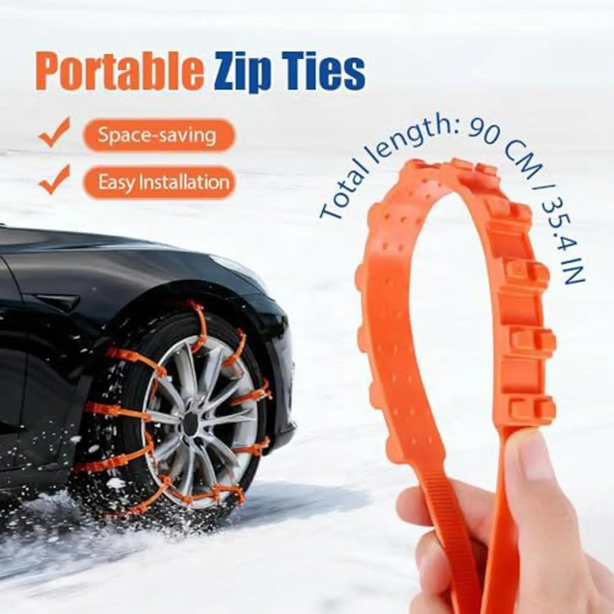 Winter Snow Tire Chains 10-Pack | Anti-Skid Car SUV Truck