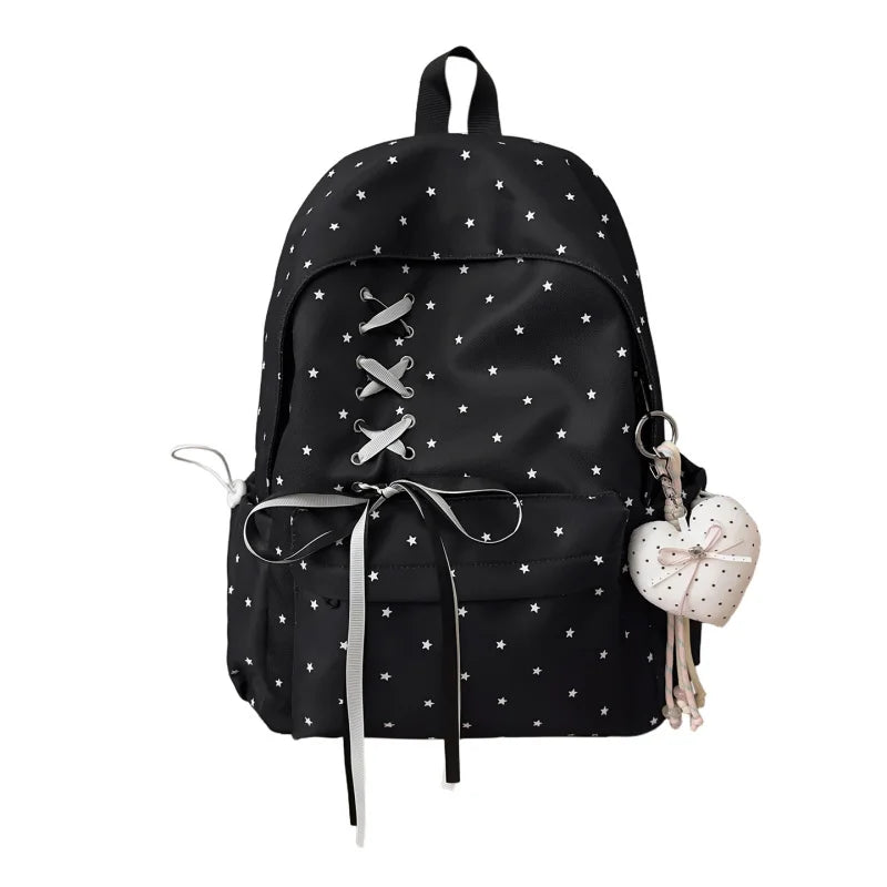Girls' Large Capacity Polka Dot School Backpack – Stylish Bag